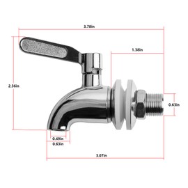 Replacement Spigot for Beverage Dispenser, Stainless Steel Spigot for Drink Dispenser, ​Water Dispenser Spigot, Food Grade, with Anti-Clogging Cap