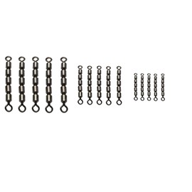 Set: 2-3 packs (10-15 pieces) Behr 5-fold swivel trout swivels black nickel, 9-19 kg fishing swivels + free Petri Heil! sticker (mix: one pack of each size)