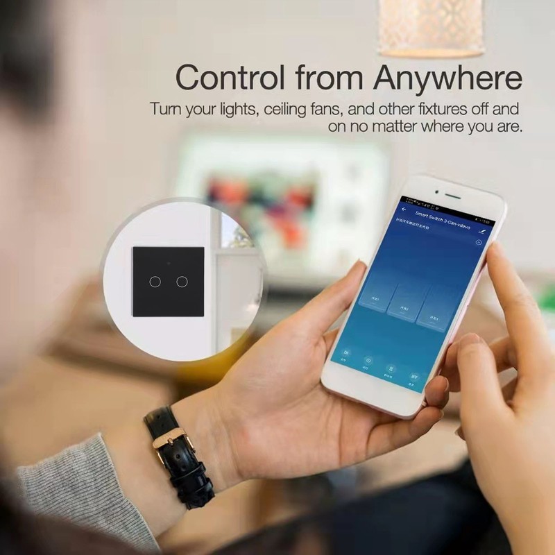 Remote Control Switch 2 Way WiFi AC 80‑260V 10A Touch