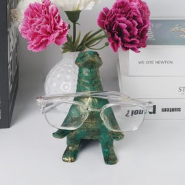 DreamsEden Cast Iron Alligator Spectacle Display Eyeglass Holder Alligator Sunglass Stand Decorative Glasses Holder Metal Eyewear Storage Rack Crocodile Figurine for Table Desktop Nightstand