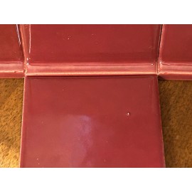 USQTCO - Romany Romany - Spartan Vintage 1950's Burgundy 4 1/4” Cove Base Tiles - New Old Stock