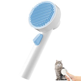 Cepillo autolimpiable para perros con pelo largo y corto, herramienta de aseo 2 en 1, suave y con diseño de pastel redondo, ideal para perros, gatos, 