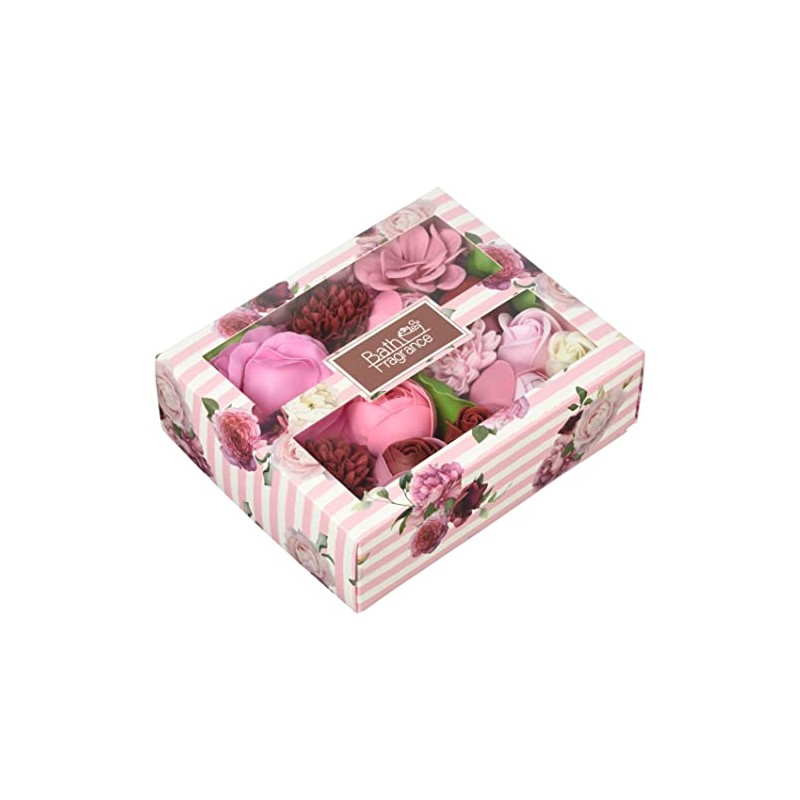 Q-FLA Bath Fragrance Flower Arrangement Box Brillante Pink W17xD13.5xH5.3cm