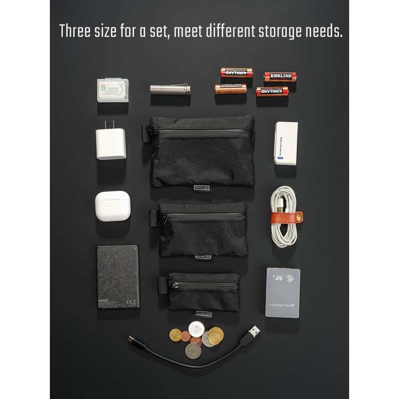 TACTICAL_GEEK Storage A5 EDC Storage Bag Set, Multi-Purpose Hooks and