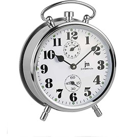 LOWELL Justaminute JC8001S Mechanical Alarm Clock Metal Watch Case Clear Arabic Numbers