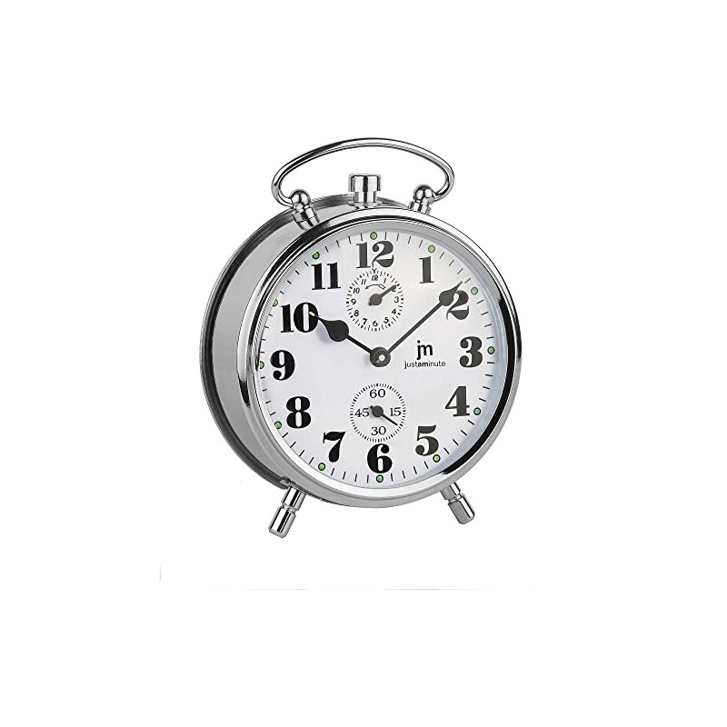 LOWELL Justaminute JC8001S Mechanical Alarm Clock Metal Watch Case Clear