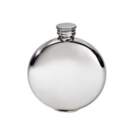 Wentworth Polished Round Pewter Pewter Bottle 4oz Capacity, Spirit Bottle