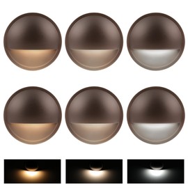 ZestPatio Low Voltage Deck Lights Outdoor, 12V LED Low Voltage Post Fence Stair Lights Wired Outdoor with Connector, 3W LED Chips, 3CCT, Aluminum Housing, IP65 Waterproof, ETL, Brown, Pack of 6