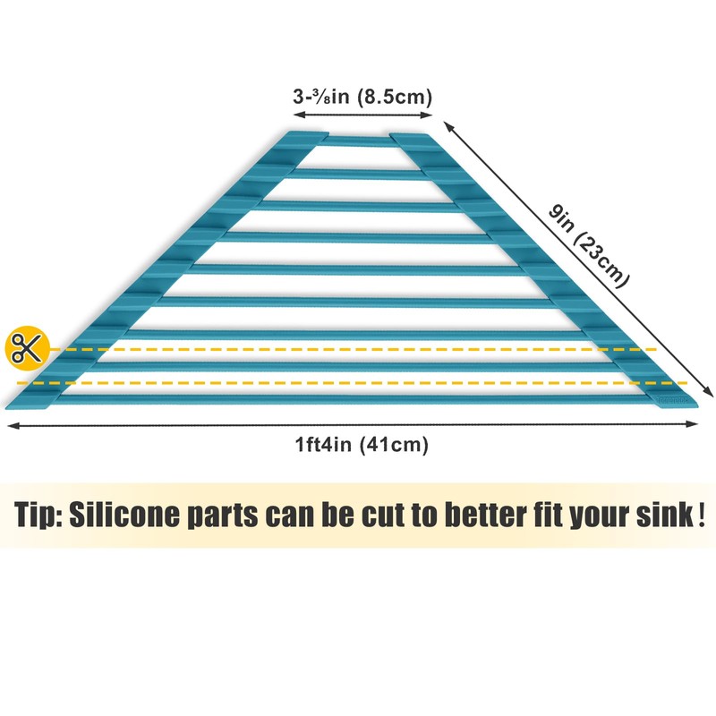 Tomorotec Compact Silicone-Coated Triangle Dish Drying Rack for Sink Corner