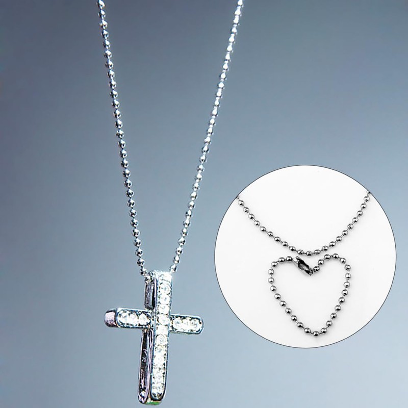 TRKETK 5 Metre Ball Bead Chain, Silver Metal Bead Chain,