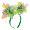 BESPORTBLE Striped Easter Party Headband with Pom Poms Lightweight and
