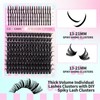 GEMERRY Eyelash Extensions Spikes DIY Cluster Eyelashes D Curl Individual