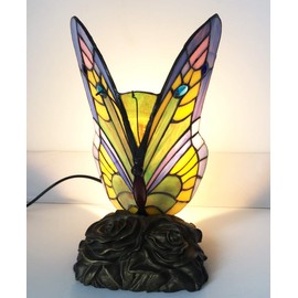 Tiffany lamp Butterfly Blue Glass HMJ8060 Stained Glass Style Butterfly Table lamp、Robert Louis Tiffany