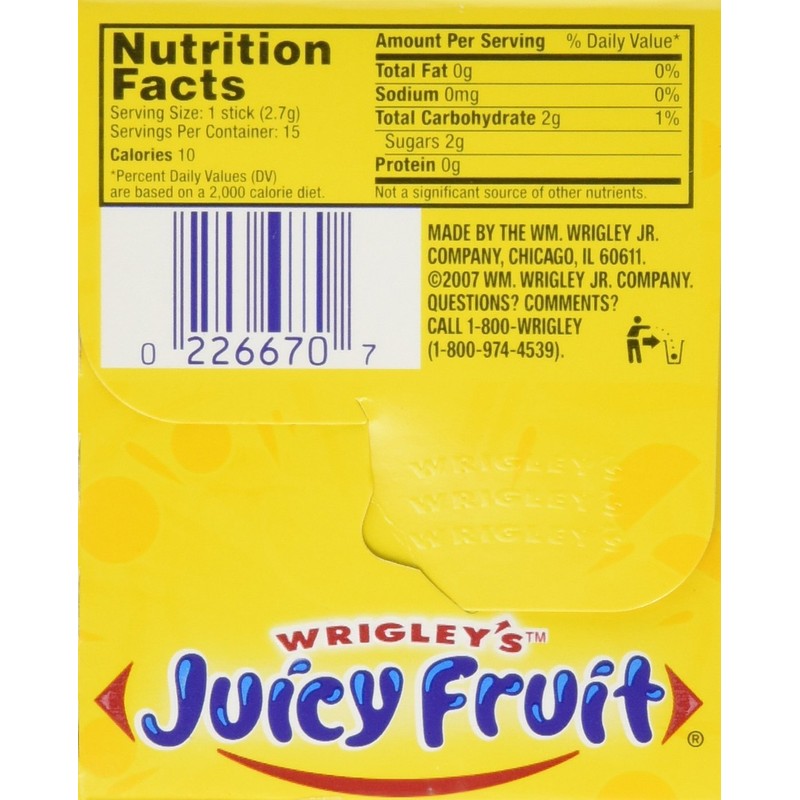 Wrigley's Juicy Fruit Slim Pack, 14 Ounce