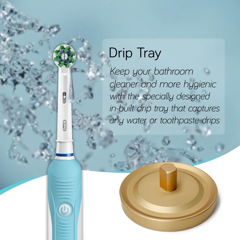 Relsy Gold Oral-B Compatible Electric Toothbrush Holder for Bathroom, Aluminum