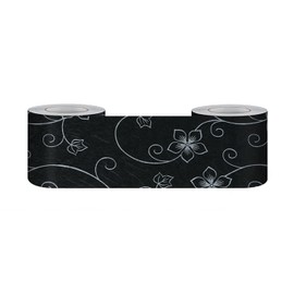 VisitRyl Wallpaper Border Peel and Stick for Bathroom Wall Border Sticker Home Ceiling Decorative Border Black Pattern 15cm X 500cm