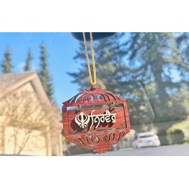 Generic Khanda with Nirbhai Nirvair 3D Look Brown Car Hanging Item Double Sided Sikh Logo, Cherry