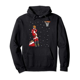 Funny Santa Claus Basketball Christmas Throw Gift Pullover Hoodie