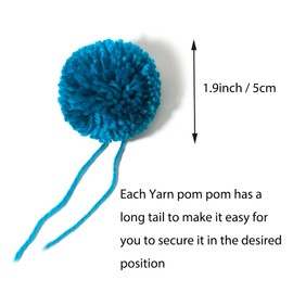 20 Pcs Large Yarn Pom Poms-2 Inch Made to Order Acrylic Yarn Balls for Hats Or Party Decorations-DIY Craft Pompoms (Mixed, 2ich)