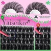 Yai Lash 클러스터 100D+200D 두꺼운 속눈썹 12-25mm Wispy 개별 메가