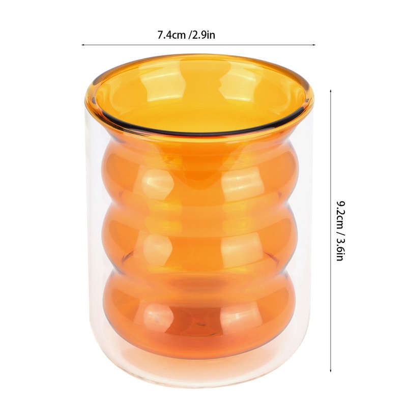 200ml DoubleLayer Glass Mug HeatResistant 3 Dimensional Spiral Cup for