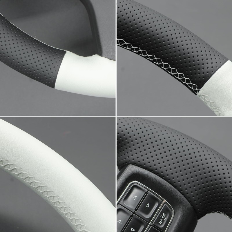MEWANT Dodge RAM DIY Stitching Steering Wheel Cover Wrap for