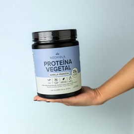 NOCHIOLA Proteína Vegetal en Polvo, Sabor Vainilla Francesa, 23g Proteína por Porción, Vegana, Sin Azúcar, con Probióticos, 450g, 15 Porciones