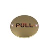 Bary Pull Door Sign Polished Brass
