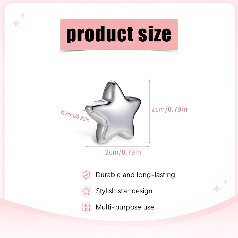 18pcs Star-Shaped Fridge Magnets, Fun Magnet for Kitchen Decor(Silver-Tone)