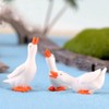 BEOSOFLOY Mini Goose Figurine 6pcs Resin Swan Figurines Micro Moss