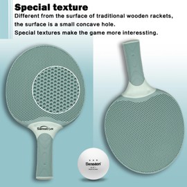 Senston Table Tennis Rackets Set, Professional Table Tennis Bats with 3 Balls, Composite Rubber Ping Pong Paddle Set