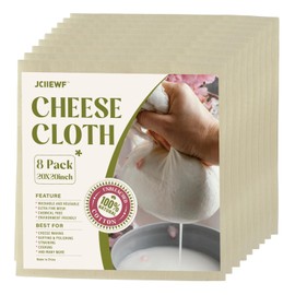 8pcs Cheesecloths,20x20 Inch. Reusable With Hemmed 2 Edges.Straining & More. Ultra-Dense (The Finest) Butter Muslin. 100% Unbleached Cotton Cheesecloth, Cheese Making, Coffee Filters, Butter Muslin