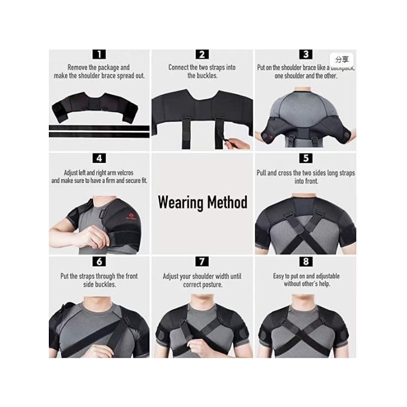 BYVCUI shoulder brace Double Shoulder Support Shoulder Wrap Protector,shoulder supports