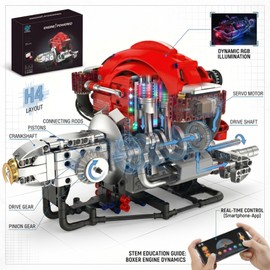 AoreSpty Engine Model Building Kit, STEM Motor Display Set Engine Model kit