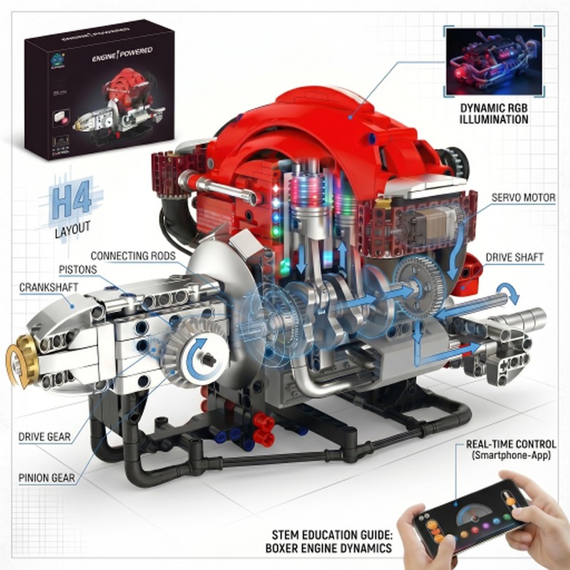 AoreSpty Engine Model Building Kit, STEM Motor Display Set Engine
