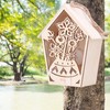 2Pcs Bird House with Warm Light Hollow Flowers Patterns Bird