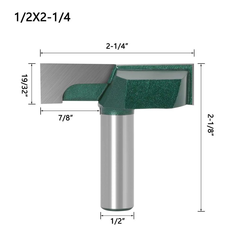 Gasea 2-1/4 Inch Diameter Large Bottom Cleaning Router Bit, 1/2