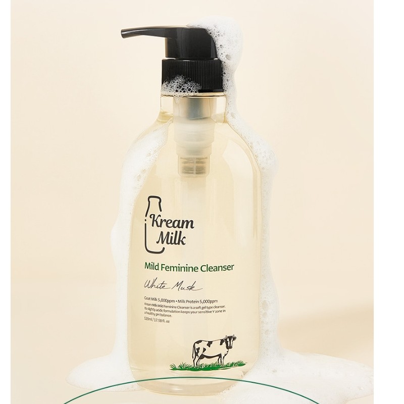 Cream Milk Mild Feminine Cleanser 520ml, 1 piece / 크림밀크