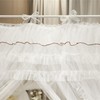 NXGIO Bed Canopy Curtain Double Layer 4 Corners Post Lace