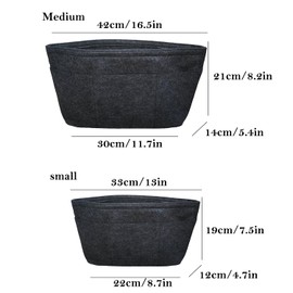 D.DUO Purse Organizer Insert, Tote bag Organizer insert,Felt Bag Organizer With 12 Pockets, Compatible With Tote,Handbags (Black, Small)