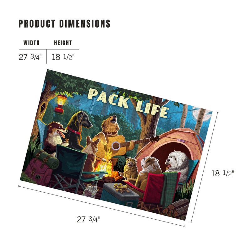 Lantern Press Painterly, Pack Life, Dogs Around Campfire, Sentiment, 1000