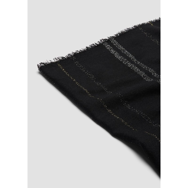 s.Oliver Loop Scarf with Checks and Stripes, black
