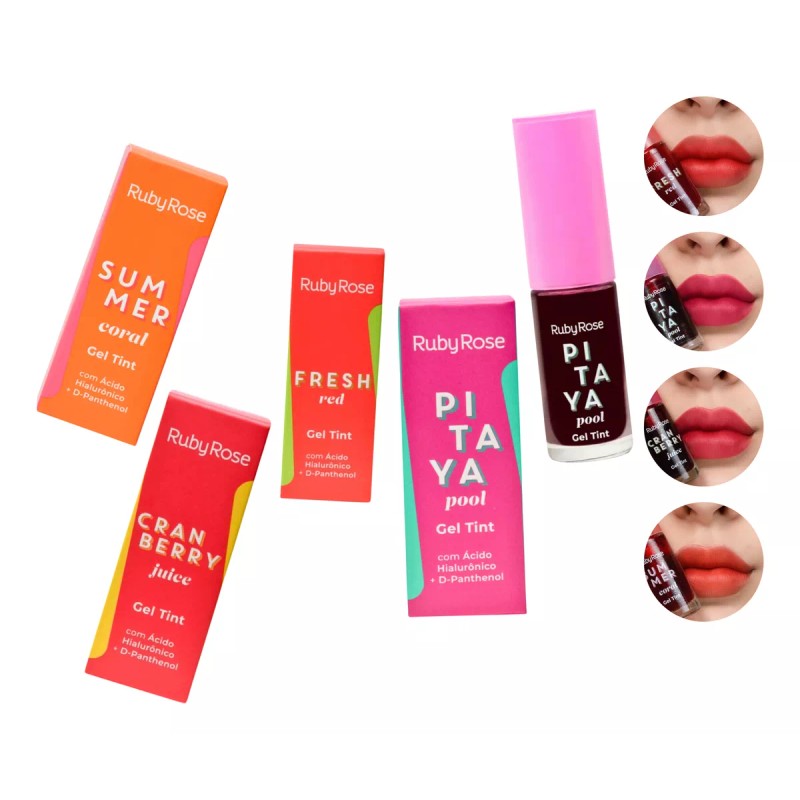 Ruby Rose Tinta Labios Gel Con Pantenol Y Acido Hialuronico