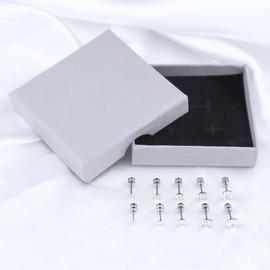 Mochity 3-5 Pairs of Earrings Set for Men and Women, Hypoallergenic Earrings, Gold Sliver Black, 316L Stainless Steel Cubic Zirconia Stud Earrings, Sleep Earring Stud Earrings 2/3/4/5/6 mm, Stainless