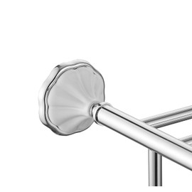 MODONA Toilet Paper Holder - White Porcelain & Chrome - Flora Series - 5 Year Warrantee