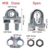 23/32 Inches Wire Rope Clamp,Heavy Duty U-Bolt Cable Clips,Zinc Plated