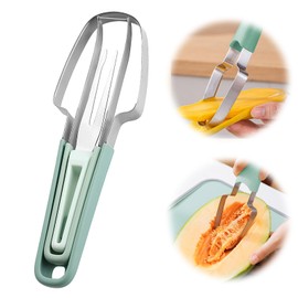 Watermelon Cutter Slicer Tool, 3-in-1 Watermelon Fork Slicer Stainless Steel Watermelon Popsicle Cutter Slicer Tool Fit Watermelon, Dragon Fruit, Mango for Kitchen Gadgets Camping Portable Tool