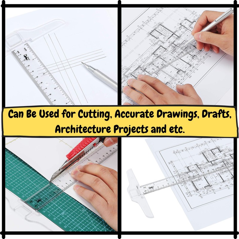 Mr. Pen- 12 Inch Plastic T-Square, 3-Pack - Drafting &