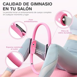 KIDS CHOICE Pilates Kit Casa 6 en 1,Essential Accesorios de Pilate | Incl Aro Pilate 38cm,Pelota Yoga 25cm,Bandas Elasticas Resistencia,Correa Estiram