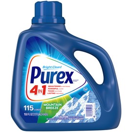 Purex Liquid Laundry Detergent, Fresh Mountain Breeze, 150 Fluid Ounces, 115 Loads